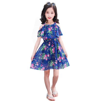 Western-style Little Girl Princess Dress Net Celebrity Children's Dress Fluffy Gauze Skirt