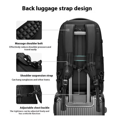 Vacuum Expandable Trolley Backpack Large Capacity Scalable Business Trip