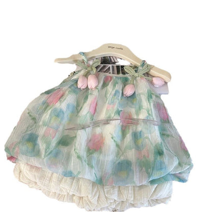 Camisole Bud-waisted Shorts Two-piece Set Dress Suit