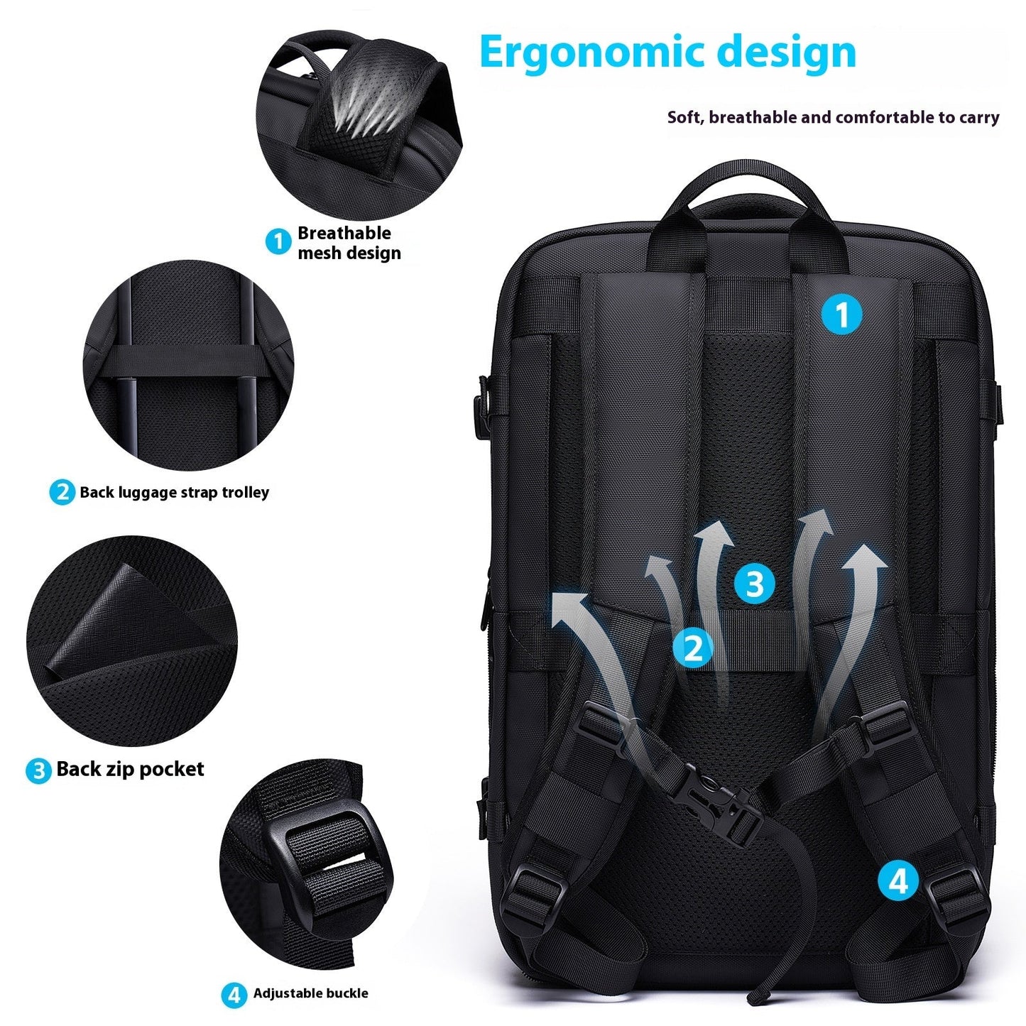 Men's  Vacuum Compression Backpack Multifunctional