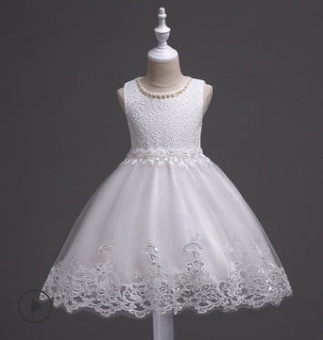 spring and summer girls princess dress wedding dress flower girl dress in the children's dress show birthday pettiskirt