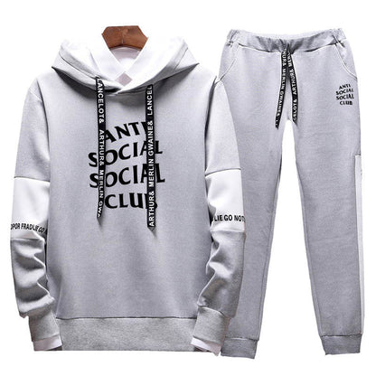 Hooded sweatshirt sports and leisure suit