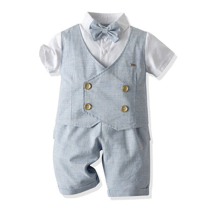 Fashion Personality Boys' Waistcoat Two-piece Set