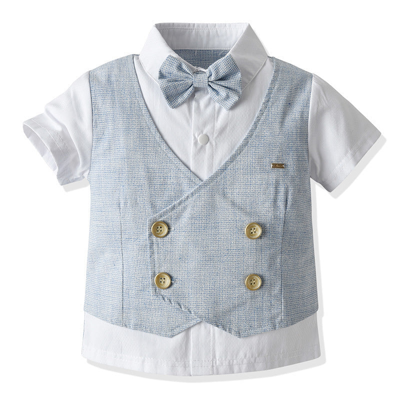 Fashion Personality Boys' Waistcoat Two-piece Set