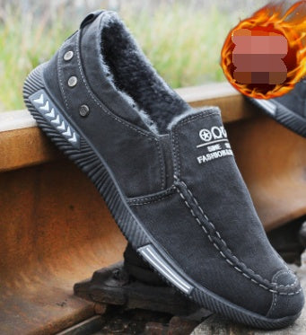 Summer new men's canvas shoes a pedal breathable lazy shoes men low to help the old Beijing cloth shoes spring casual shoes