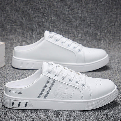 Summer Men's Casual Breathable Semi Slipper White Shoes