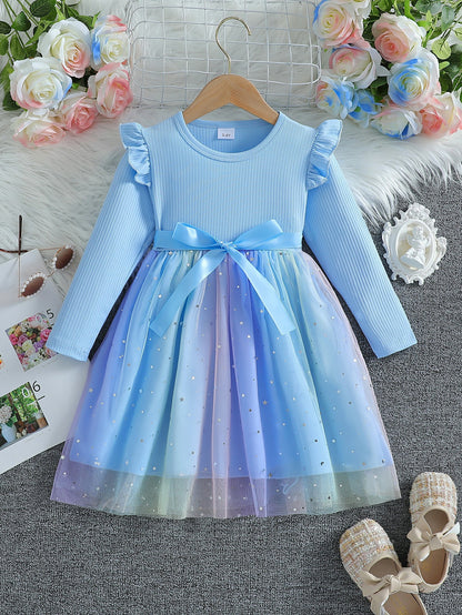 Baby Long Sleeve Bowknot Dress