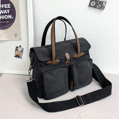 Outdoor Travel Multi-compartment Large Capacity Canvas Men's Crossbody Bag