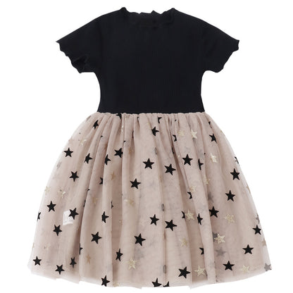 Western-style Little Girl Princess Dress Net Celebrity Children's Dress Fluffy Gauze Skirt