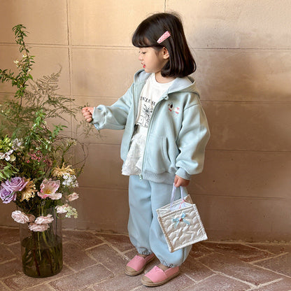 Boys & Girl  Hooded Sweatpants Sports Pants Two-piece Set