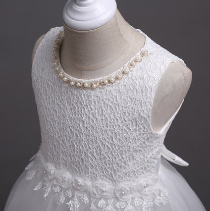 spring and summer girls princess dress wedding dress flower girl dress in the children's dress show birthday pettiskirt