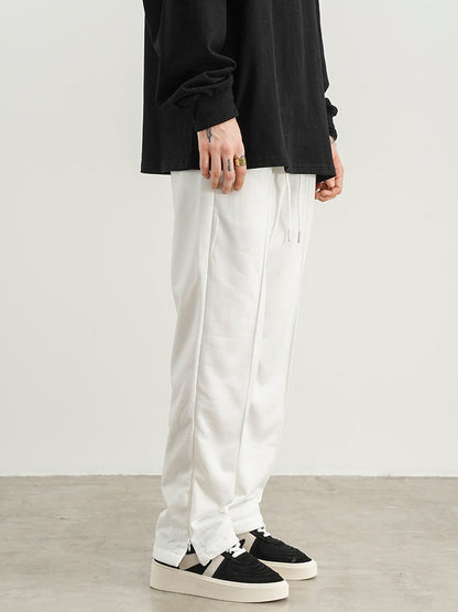 American Hip-hop Style Zipper Slit Straight Loose Drawstring Pant