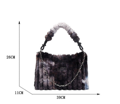 Large Capacity Plush Tote Shoulder Crossbody Chain Bag