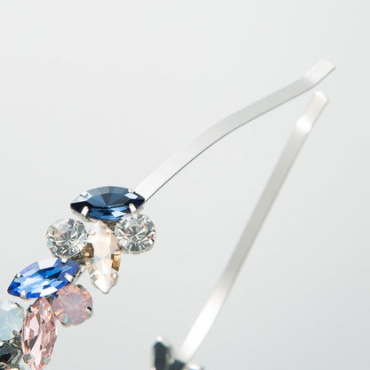 French Retro High-grade Hair Accessories Metal Texture Headband Rhinestone