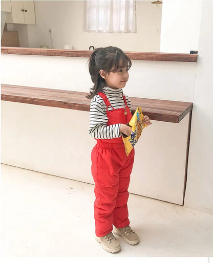Winter Children Warm Overalls Autumn Girls Boys Thick Pants Baby Girl Jumpsuit For 1-5 years High Quality Kids Ski Down Overalls