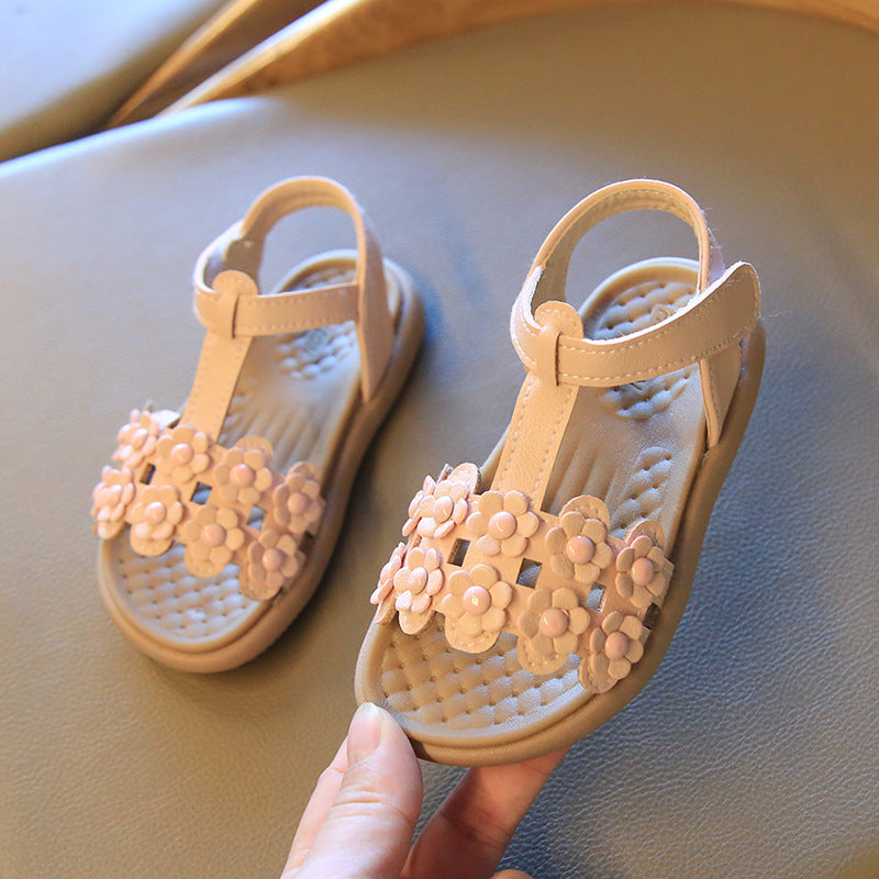Trend Summer New Children Beach Shoes Soft Sole Cute Flowers Sandals Shoes Kids Gladiator Sandals