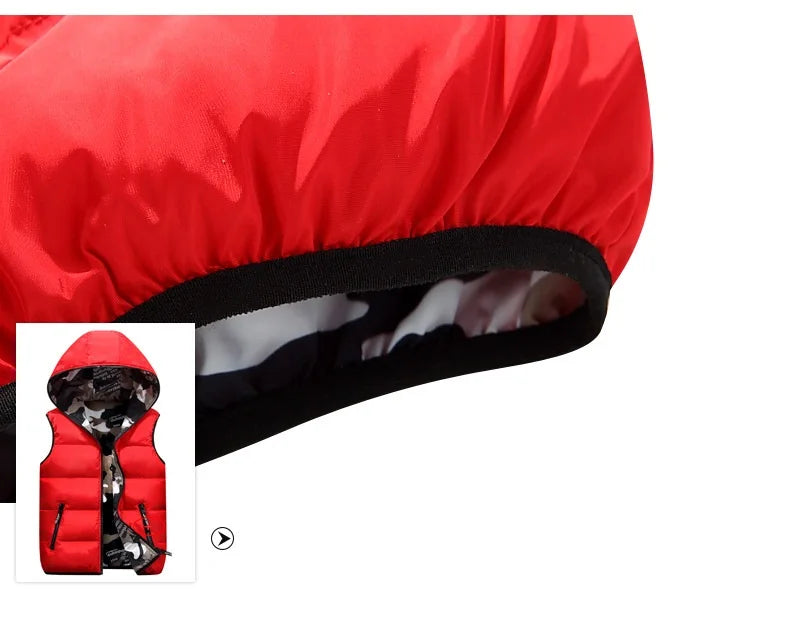 Parent-Child Outfits Warm Camo Reversible Vest Girls Boys Cotton Full Zip Waistcoat School Kids Outerwear Child Jacket 100-185cm