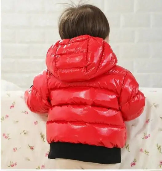 Baby Down Jacket Baby Cotton-padded Coat Child Winter Thicken Hooded Solid Color Boys Girls Outwear