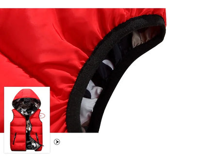 Parent-Child Outfits Warm Camo Reversible Vest Girls Boys Cotton Full Zip Waistcoat School Kids Outerwear Child Jacket 100-185cm