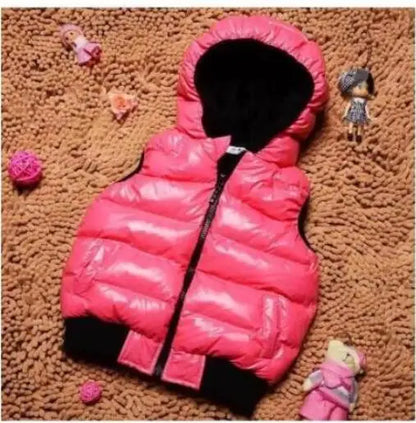 Baby Down Jacket Baby Cotton-padded Coat Child Winter Thicken Hooded Solid Color Boys Girls Outwear