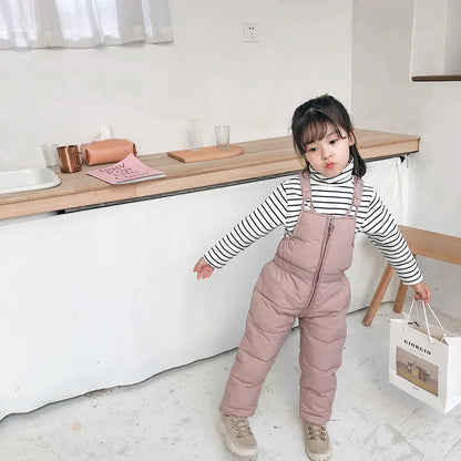 Winter Children Warm Overalls Autumn Girls Boys Thick Pants Baby Girl Jumpsuit For 1-5 years High Quality Kids Ski Down Overalls