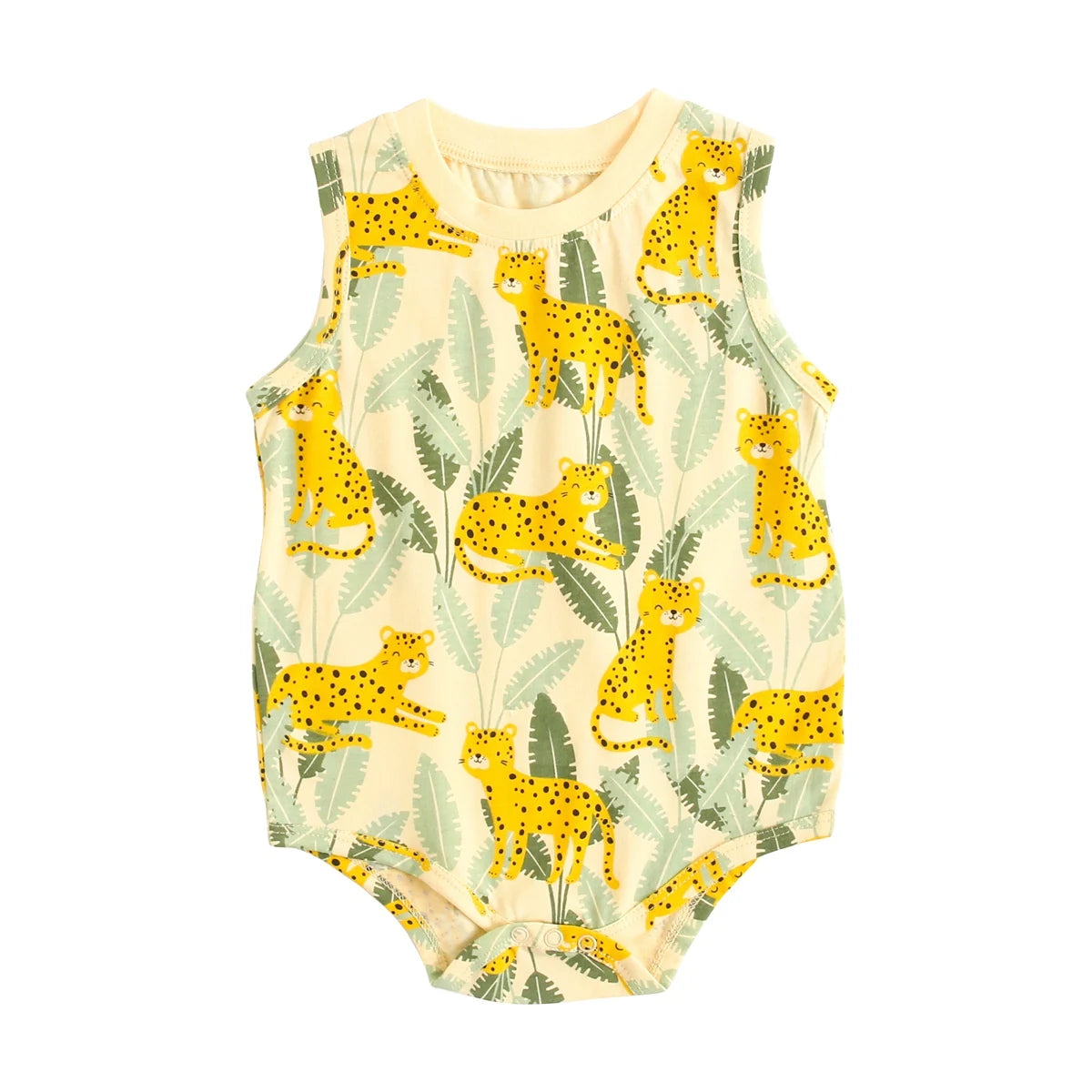 Sanlutoz Toddler Boys Summer Cotton Sleeveless Bodysuits Infants Boys Animal Clothes Casual