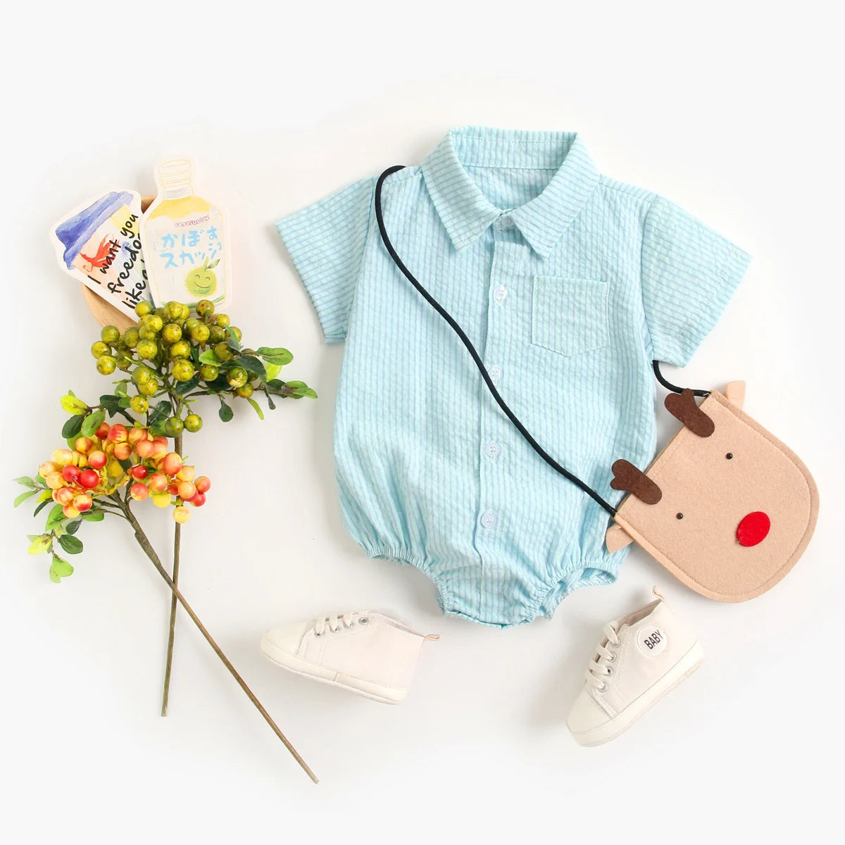 Sanlutoz Baby Boys Summer Bodysuits Cotton Short Sleeve Infants Boys Plaid Clothing Onesies Fashion