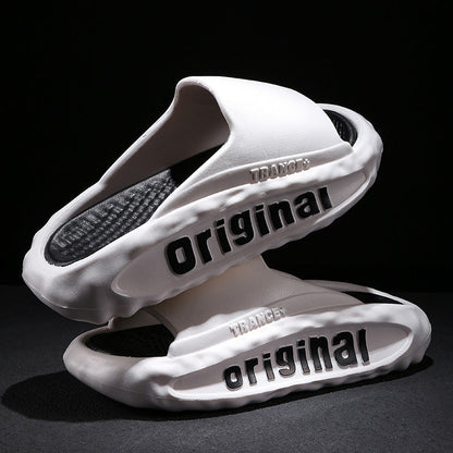 Men's Slippers Thick Bottom For Outdoors Trendy Non-slip Wear-resistant