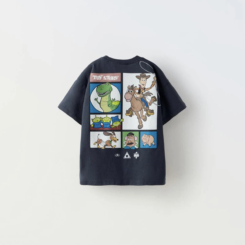 2025 New Summer Clothes Boys T-shirt Cartoon Fashion Kids Short Sleeve Tees Tops Trendy Design Children's Wear Crewneck T Shirts
