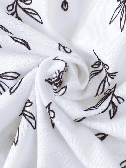 Summer  0-1 Years Old  Infant  Baby   Boys  Printed  Short-Sleeved  Top  And  Strap  Shorts    3-Piece  Set   With  Hat