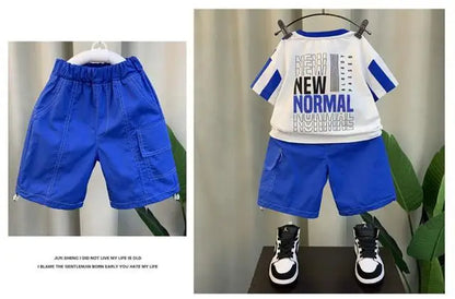 Summer Boy Clothing Suit New Children's Clothes Set Boys Short Sleeve T-Shirt Shorts 2 Piece Set Kids Sportswear Suit 2 4 6 8Y