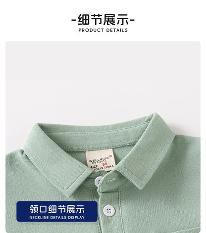 Summer Polo Tshirts for Boys Cotton Fashion Solid Color Toddler Kids Tees Children's Clothes