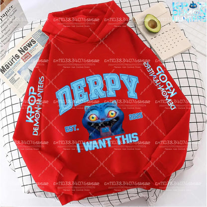2025 Autumn Winter Hot New KPop Demon Hunters Hoodie: Cartoon Style Pullover for Children Boys & Girls Casual Comfy Sweatshirt