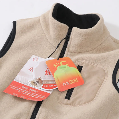 4-18 Years Boys Girls Polar Fleece Vest Autumn Winter Thick Warm Teen Children Tops Outerwear 5A Antimicrobial Kids Waistcoats