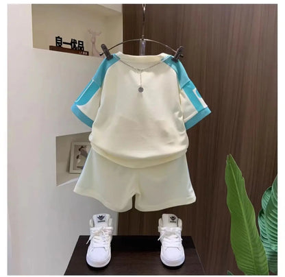 Boys Summer Clothing Children's Fashion Short sleeved Set New Korean Edition Fashionable Boys Summer Thin Casual Two Piece Set
