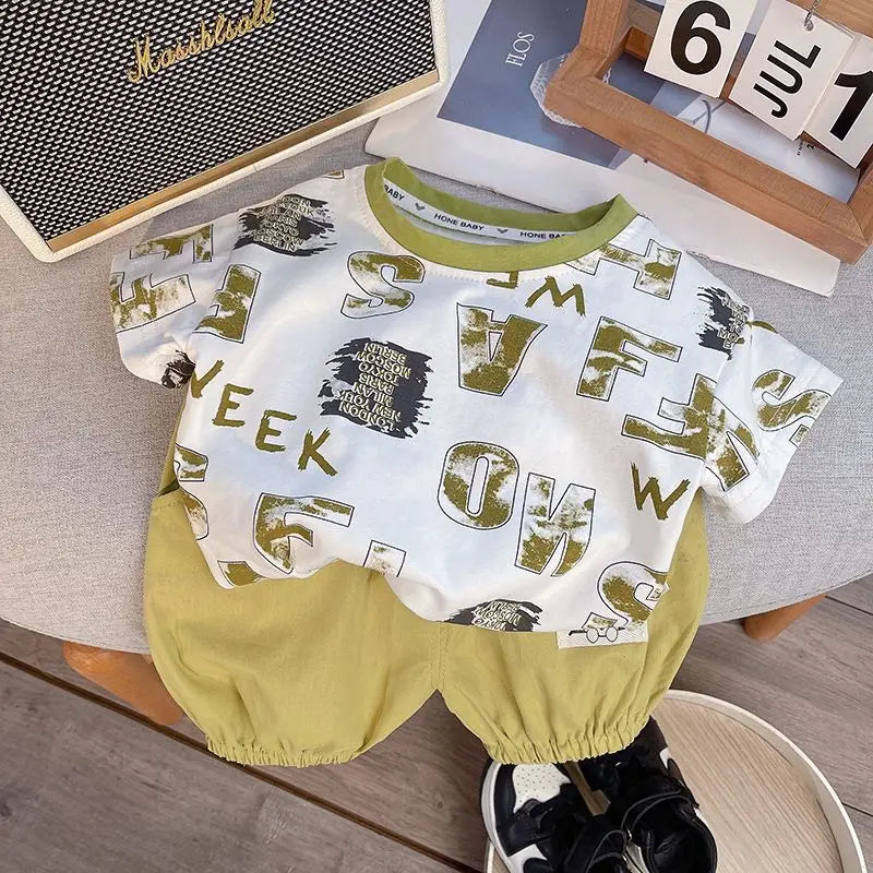 Summer Fashion Baby Boy Clothes Sets T-shirt + Pants 1-4T Toddler Casual Clothing Suits Children Kids Boys Outfits Suit