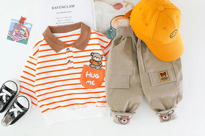 New Spring Autumn Baby Girl Clothes Boys Clothing Children Striped T-Shirt Pants 2Pcs/Set Toddler Casual Costume Kids Tracksuits