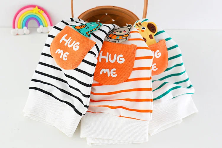 New Spring Autumn Baby Girl Clothes Boys Clothing Children Striped T-Shirt Pants 2Pcs/Set Toddler Casual Costume Kids Tracksuits