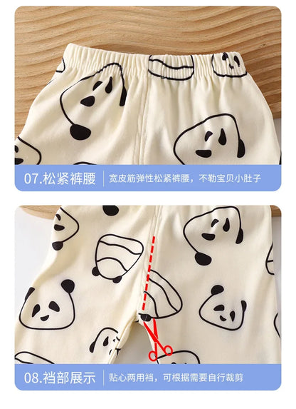 New Kids Boys Girls Pajamas Cute Cartoon Panda Long Sleeve T-Shirt Tops + Pants Baby Spring Autumn Sleepwear Clothing Sets