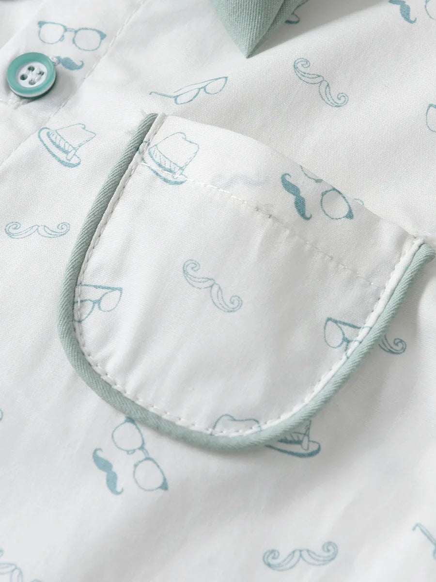 1-6Y Summer  Baby Boys Formal Costume Short Sleeve Bow Tie T-Shirt+Suspender Shorts Wedding Parties Festivals Gentleman Clothing