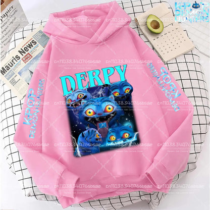 2025 Autumn Winter Hot New KPop Demon Hunters Hoodie: Cartoon Style Pullover for Children Boys & Girls Casual Comfy Sweatshirt