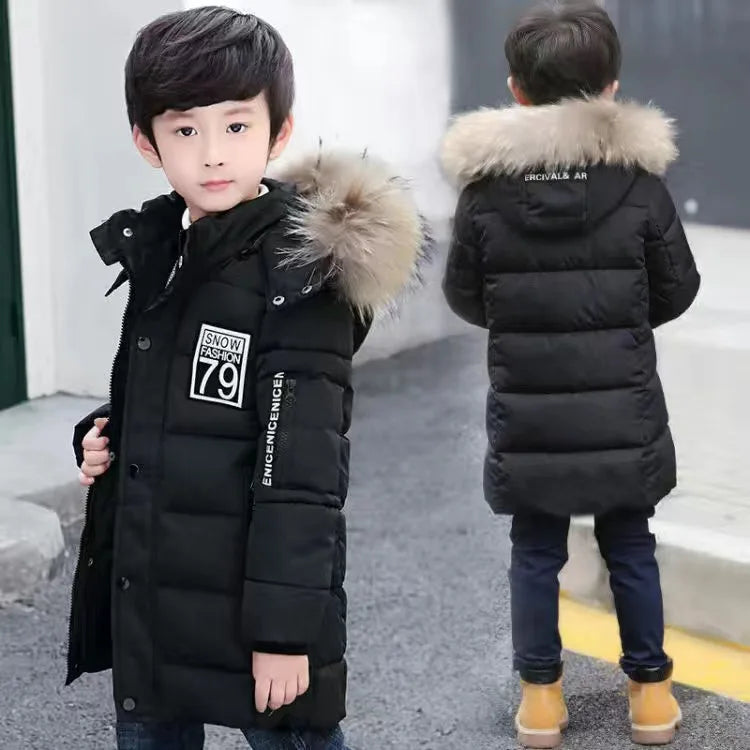 2023 Children Warm Clothing toddler boy Clothes Teen Down Cotton Padded Winter Jackets Hooded Coat Thicken Outerwear Kids Parka