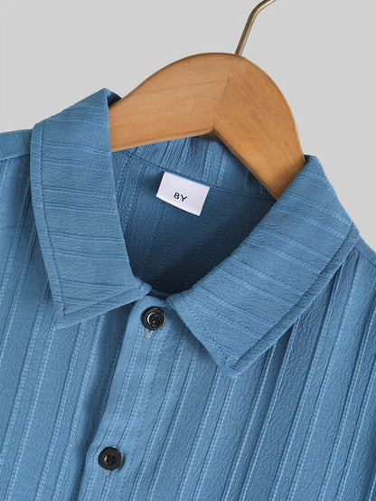 Boys' Shirts, Short-Sleeved Summer Thin Fashionable Medium and Large Children's Tops, Children's Summer Clothes