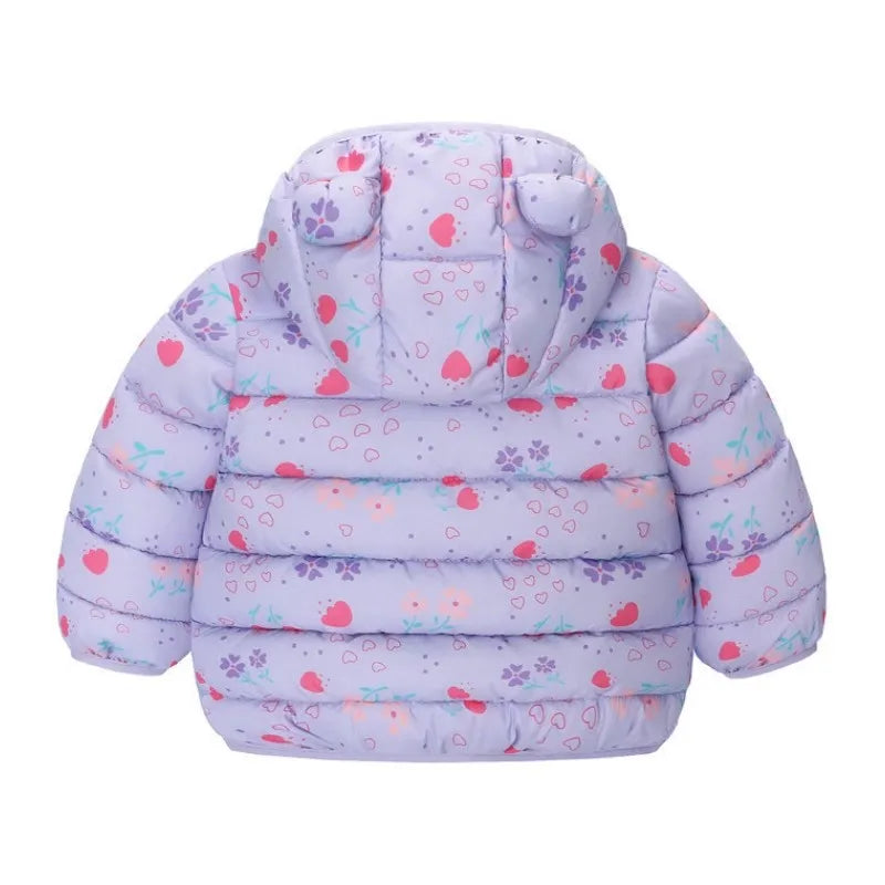 Kids Boy Lightweight Down Jacket Girl Baby Cartoon Dinosaur Outerwear Hooded Coat Autumn Winter Clothes Christmas Birthday Gifts