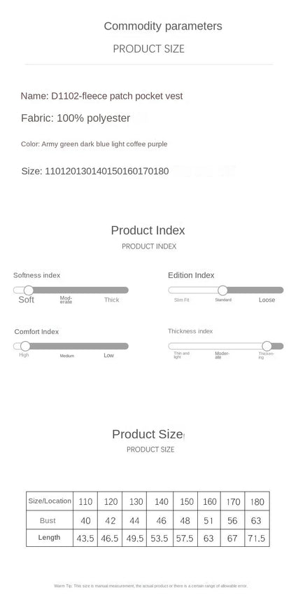 4-18 Years Boys Girls Polar Fleece Vest Autumn Winter Thick Warm Teen Children Tops Outerwear 5A Antimicrobial Kids Waistcoats