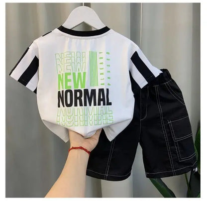 Summer Boy Clothing Suit New Children's Clothes Set Boys Short Sleeve T-Shirt Shorts 2 Piece Set Kids Sportswear Suit 2 4 6 8Y