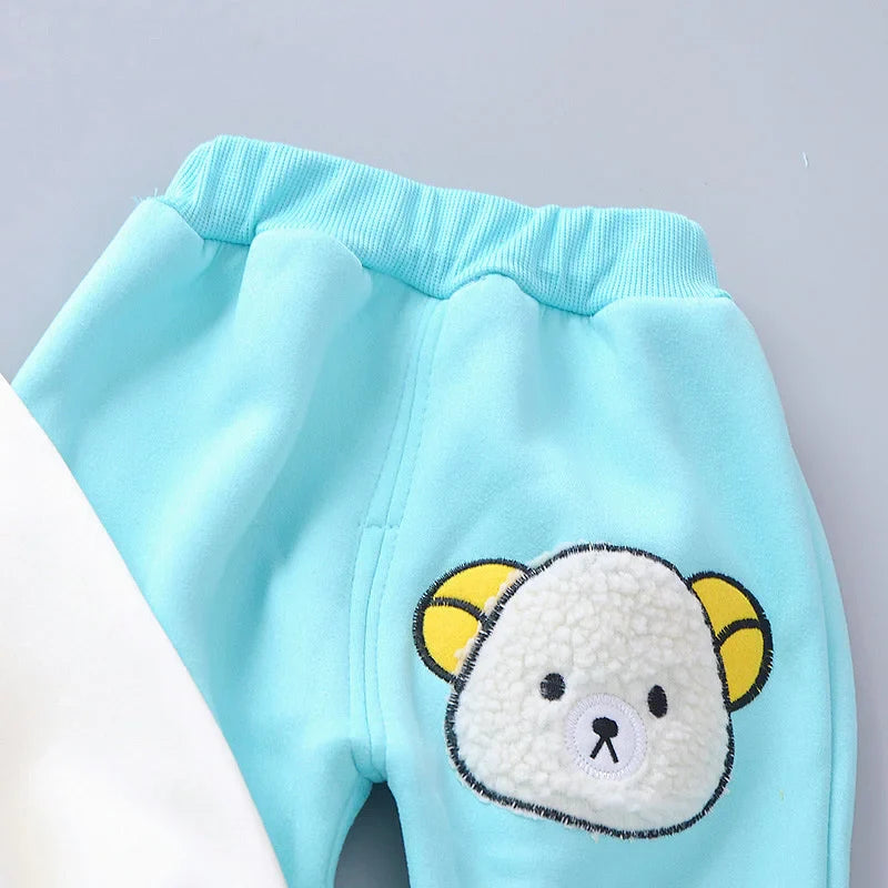 New Autumn Winter  Baby Girl Clothes Children Boys Thickened Hooded Vest T-Shirt Pants 3Pcs/Sets Toddler Costume Kids Tracksuits