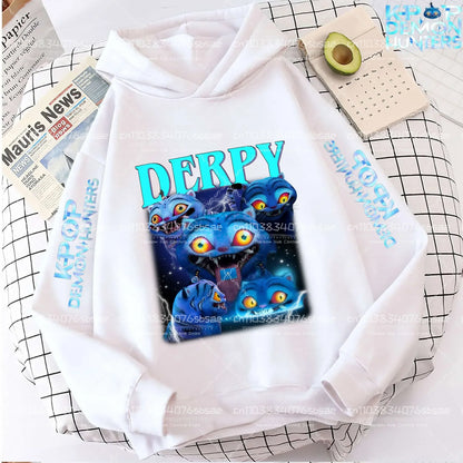 2025 Autumn Winter Hot New KPop Demon Hunters Hoodie: Cartoon Style Pullover for Children Boys & Girls Casual Comfy Sweatshirt