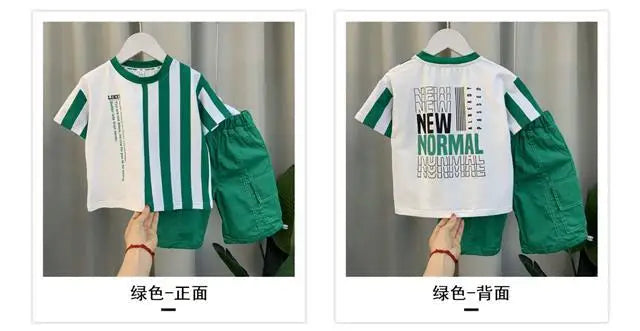 Summer Boy Clothing Suit New Children's Clothes Set Boys Short Sleeve T-Shirt Shorts 2 Piece Set Kids Sportswear Suit 2 4 6 8Y