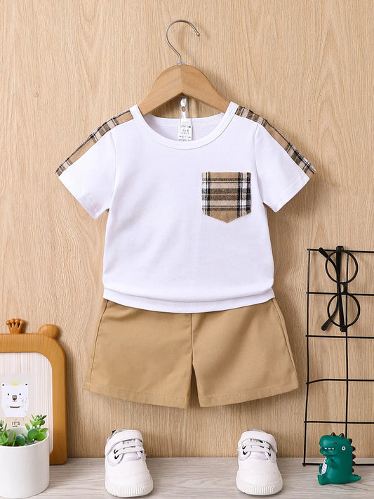 Summer's New Stylish Short-Sleeved Shirt And Casual Shorts For Boys A Fashionable Casual And Comfortable Sportswear Set